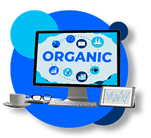 ORGANIC IMAGE laptop icon with the word Organic on the screen